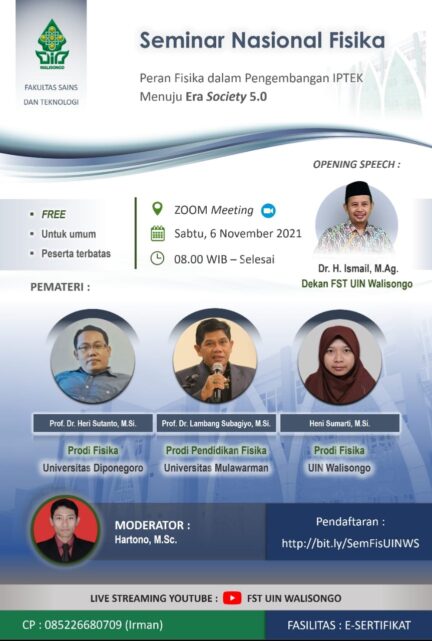 Seminar Nasional Peran Fisika Dalam Pengembangan Iptek Menuju Era Society 5.0